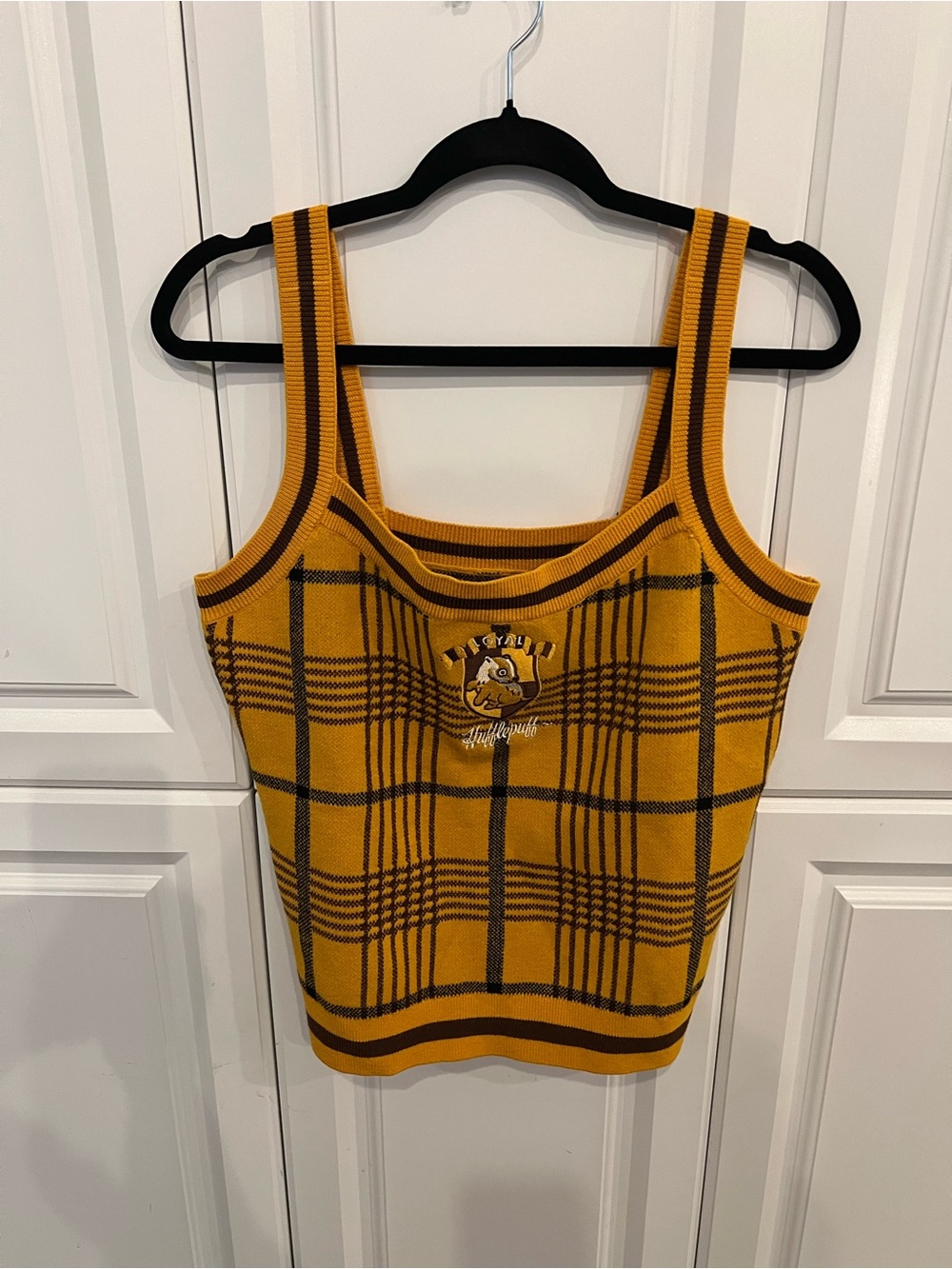 Warner Bros. Yellow Plaid Knit Tank Top